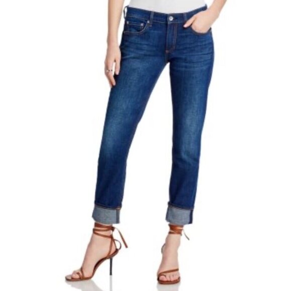 Rag & Bone Sz 28 Jeans Dre Stowe Low-Rise Slim Boyfriend Classic Preppy Office - Picture 2 of 8